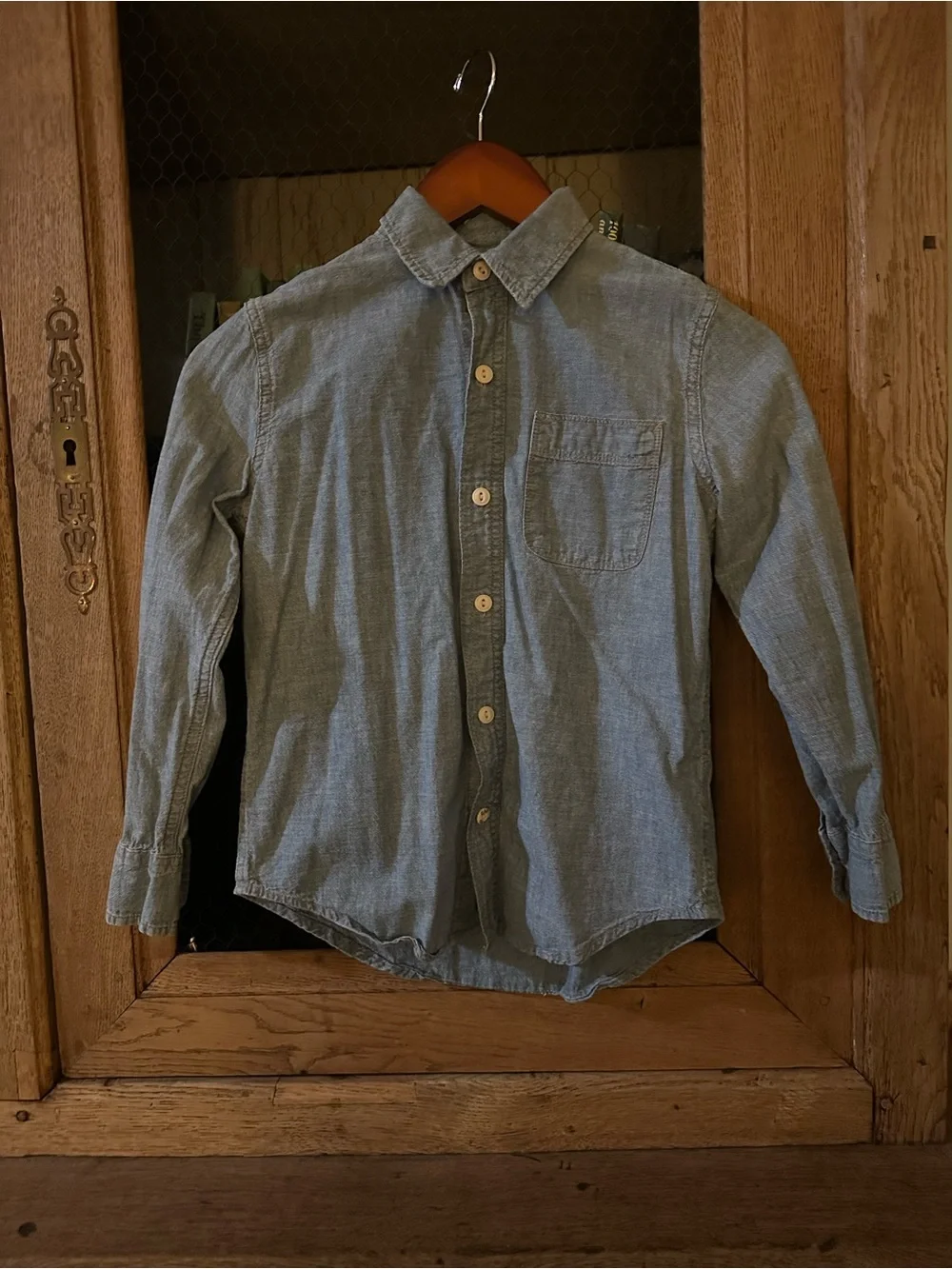 GAP Light Blue Chambray Button-Down Shirt for Kids